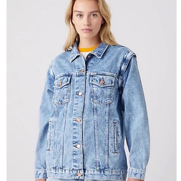 2 in 1 Wrangler Heritage Jean denim jacket zip off sleeves jacket! - Picture 4 of 16